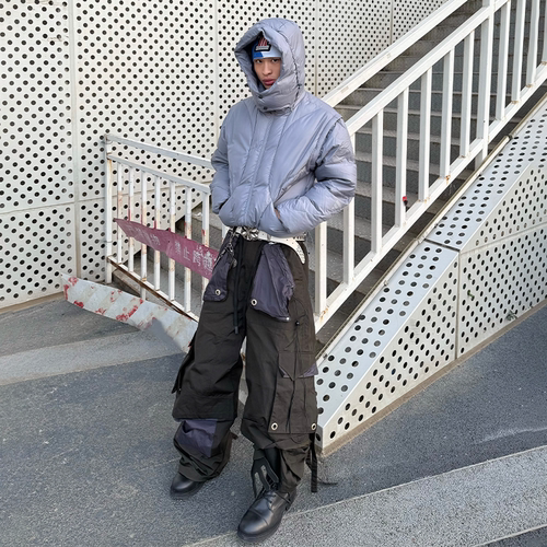 RELABEL 空间关系（四重奏续）六口袋手抓温控褶皱尼龙工装飘带裤 - 图0