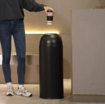 Milk Tea Shop Dumpster Large Outdoor Commercial Subwarhead Stainless Steel Catering Coffee Shop Round Bar Trash Can