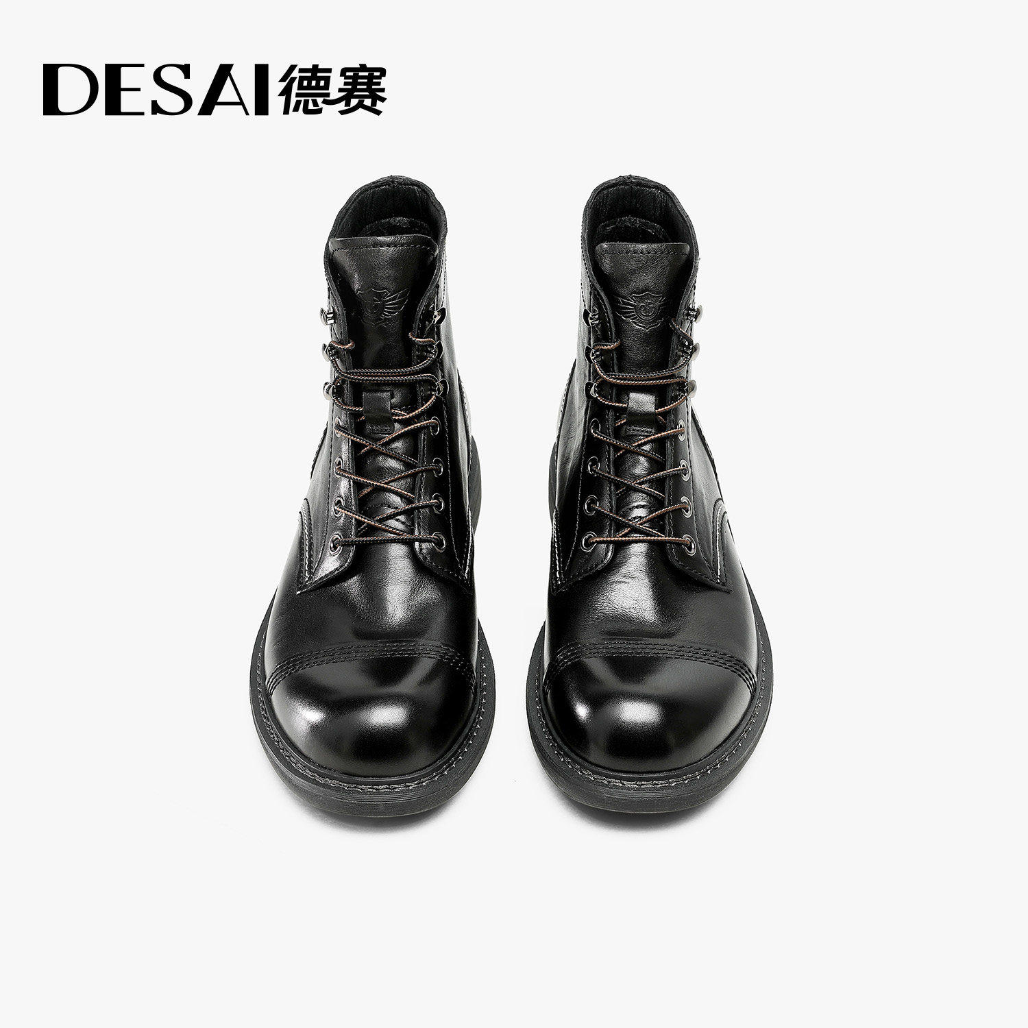 德赛【水洗油蜡马丁靴】冬季新款英伦风加绒工装靴复古休闲男靴,淘宝优惠券,粉丝福利购,淘宝优惠卷