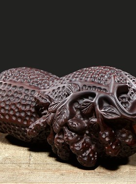 匠心雕刻花生黑檀木中式