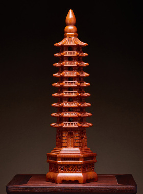 花梨木祝福中式书房文昌塔