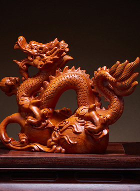 花梨木中式手工匠人龙