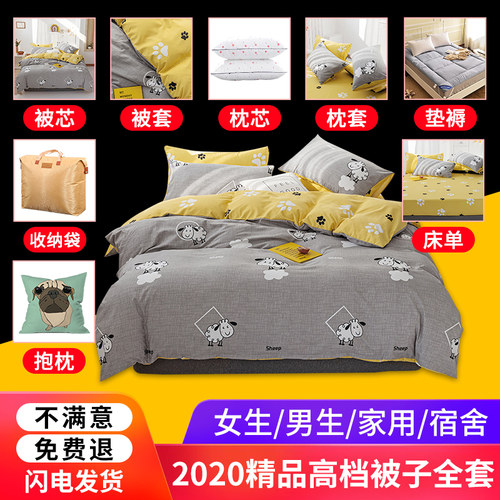 被子加棉被芯被套枕头床垫三四六件套10斤被褥宿舍床上用品全套装 - 图1