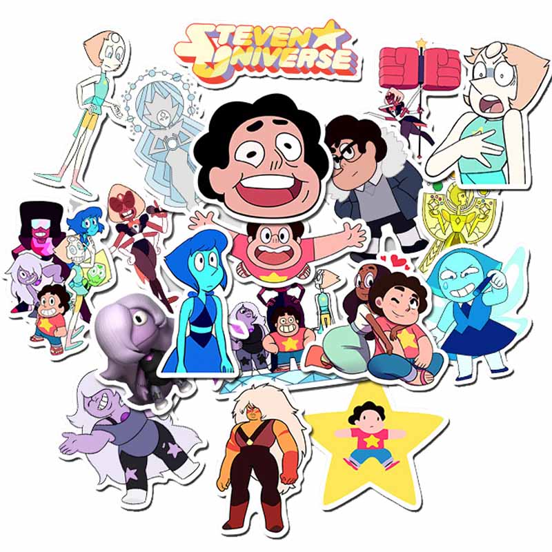 50张史蒂文宇宙小子Steven Universe卡通涂鸦贴纸行李箱防水贴纸-图0