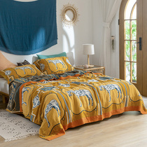 Pure cotton cloth wool towels made of old nostalgic summer thin blankets with five layers of summer cool by breathable double air conditioning Gay blanket