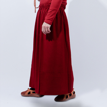 Simple dress] Llama monk clothes monk clothes monk Hide Spring Monk Clothes outside wearing a half-body skirt flat skirt Futian skirts