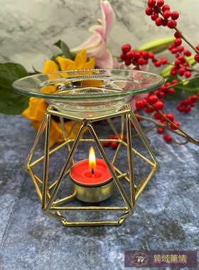 金色铁艺烛台精油香薰灯