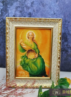 丰盛天使画像挂件照片画框油画布卡片摆件客厅书桌玄关挂像装饰画