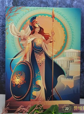 雅典娜画像挂件照片画框油画布卡片摆件客厅书桌玄关挂像装饰画