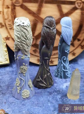 欧式树脂月亮女神天使雕像摆件工艺品桌面客厅复古怀旧