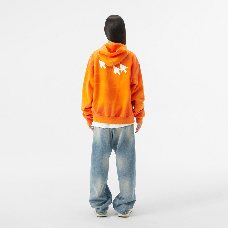 FMACM闷与狂 重磅洗水480克扎染连帽2024秋印花宽松拉链卫衣外套 - 图2