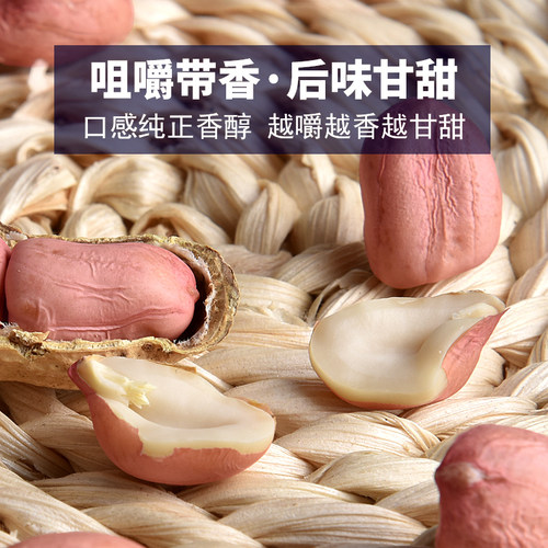 带壳生花生2026年5斤新鲜晒干高产种子薄壳炒熟原味粉红皮花生米 - 图1