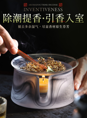 水晶玻璃温茶炉蜡烛可加热茶壶底座送礼物高颜值暖茶炉明火烤茶炉