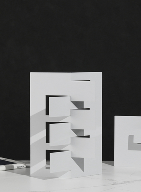 白色几何金属样板房间创意摆件