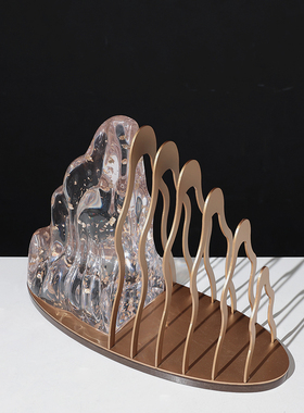 现代简约轻奢金属亚克力桌面摆件样板间博古架客厅玄关柜软装饰品