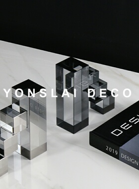 轻奢风磨砂台阶样板房间软装饰品