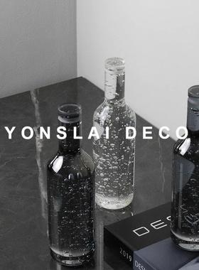 轻奢风透明书桌样板房间软装饰品