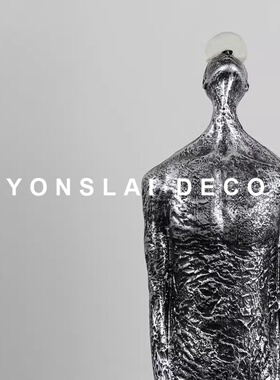 轻奢风黑色全身样板房间人物雕塑