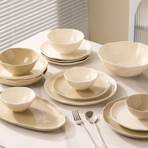 Light Extravagant Cream Wind Bowls Dish Suit Home Modern Advanced Sensation Joe Moving Cutlery 2023 New Bowl Tray Bowl Chopsticks Soup Bowl