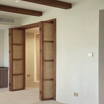 Rattan Doors Wardrobe Door Days Style Push Ramen Invisible Door Kitchen Bedrooms Septuccine Doors New Chinese Doors Solid Wood Folding Doors