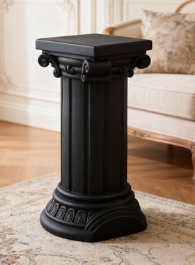 欧式古典圆柱装饰摆件45cm黑色