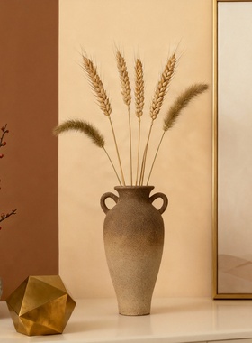 简约风陶瓷双耳花瓶装饰摆件