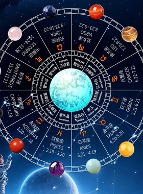 创意星座摆件多彩水晶石