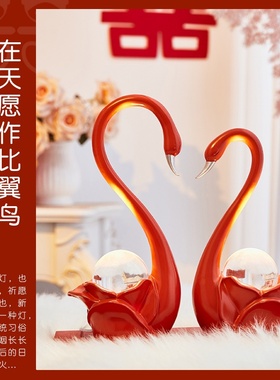 玫瑰天鹅高档礼盒长明灯结婚礼物