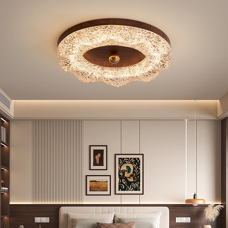 意式极简客厅吸顶灯中古风金箔树脂轻奢长方形高端护眼大厅灯卧室 - 图1