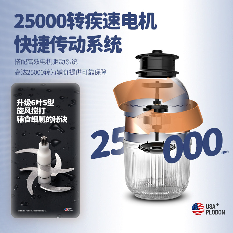 plodon浦利顿辅食机迷你蒜泥小蘑菇 plodon绞肉/碎肉/绞菜机