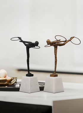 样板间铸铁柜子软装饰品人物雕塑