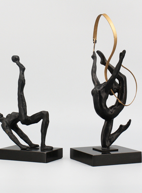 人物舞者样板房间酒柜软装饰品