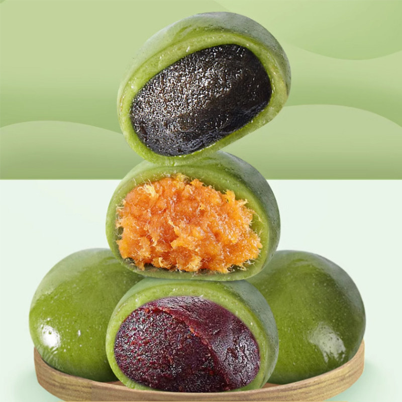 中华老字号绿柳居麻薯青团艾草糯米团子盒装蛋黄肉松清明果子糕点