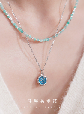 B海洋之间大海蓝色鲸鱼项链