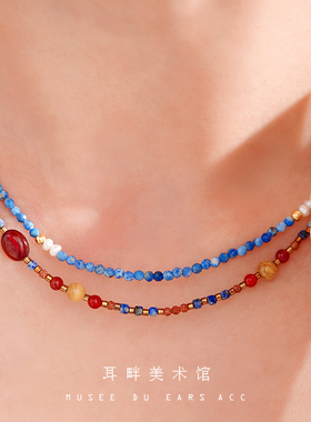 A2025新款串珠天然石项链高级感