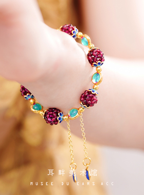 A石榴石法式手链轻奢小众精致女