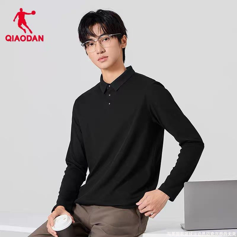 乔丹翻领运动长袖T恤男2025冬季官方正品新款内搭休闲保暖polo衫,淘宝优惠券,粉丝福利购,淘宝优惠卷