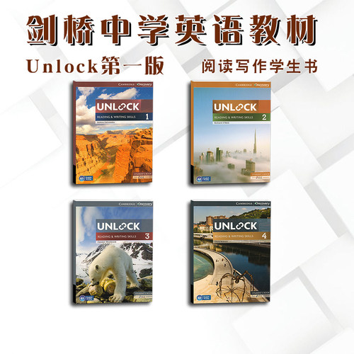 原版进口剑桥少儿英语教材Unlock Reading阅读写作Listening speaking 听力口语1 2 3 4级别听说读写批判思维练习册第一版英文书籍 - 图1