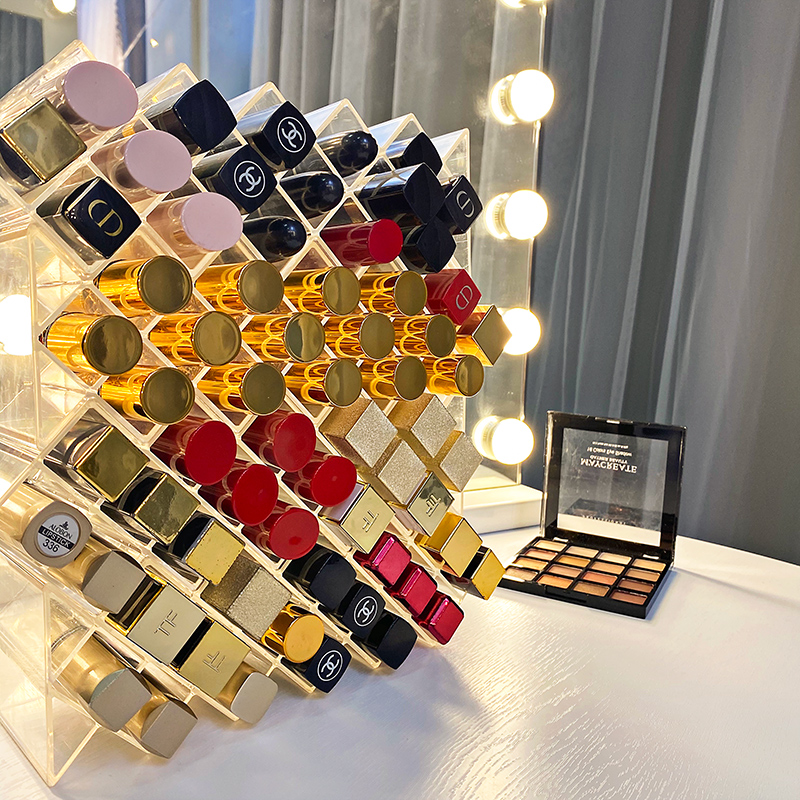 口红收纳盒多格透明亚克力唇釉整理ins网红展示装化妆品置物架子 - 图1