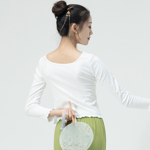 舞蹈服古典舞练功服女长袖上衣现代舞服装民族舞形体服教师专用 - 图2