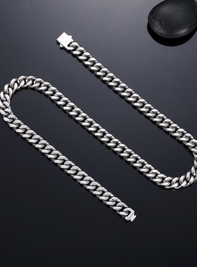 钛钢项链古巴链男潮粗款简约个性