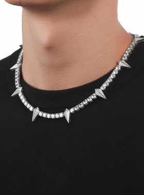 帝藝尚合成锆石铜合金潮流项链