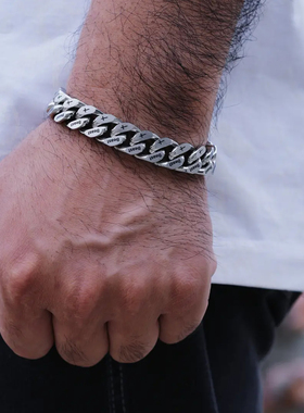 男士钛钢嘻哈四磨手链