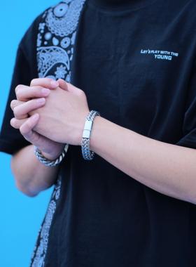 钛钢磁吸扣双层鱼骨手链感受自由