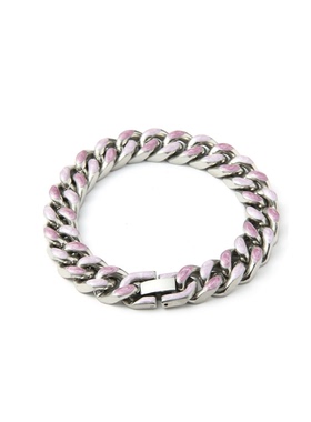 钛钢彩色情侣古巴手链