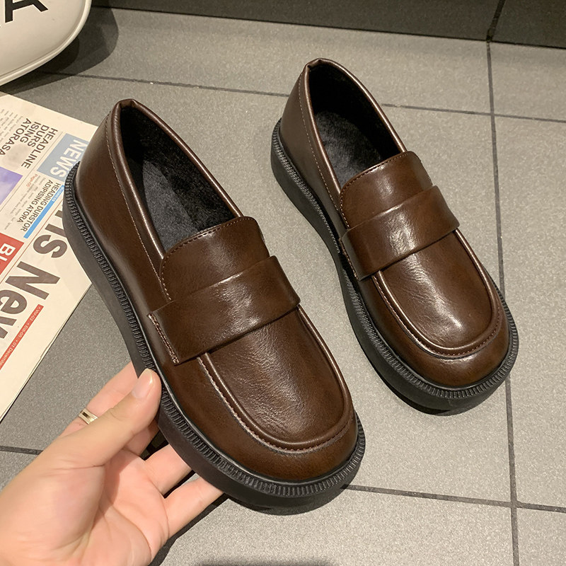 软面平底小皮鞋女2025新款一脚蹬乐福鞋薄底显脚小英伦风春秋夏季,淘宝优惠券,粉丝福利购,淘宝优惠卷