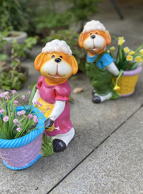 户外花盆庭院幼儿园别墅仿真动物