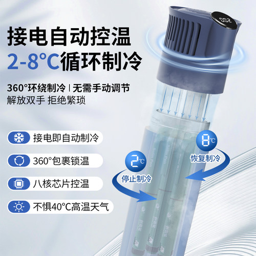 胰岛素冷藏盒便携充电式放药品专用车载迷你小冰箱可上飞机制冷杯 - 图0