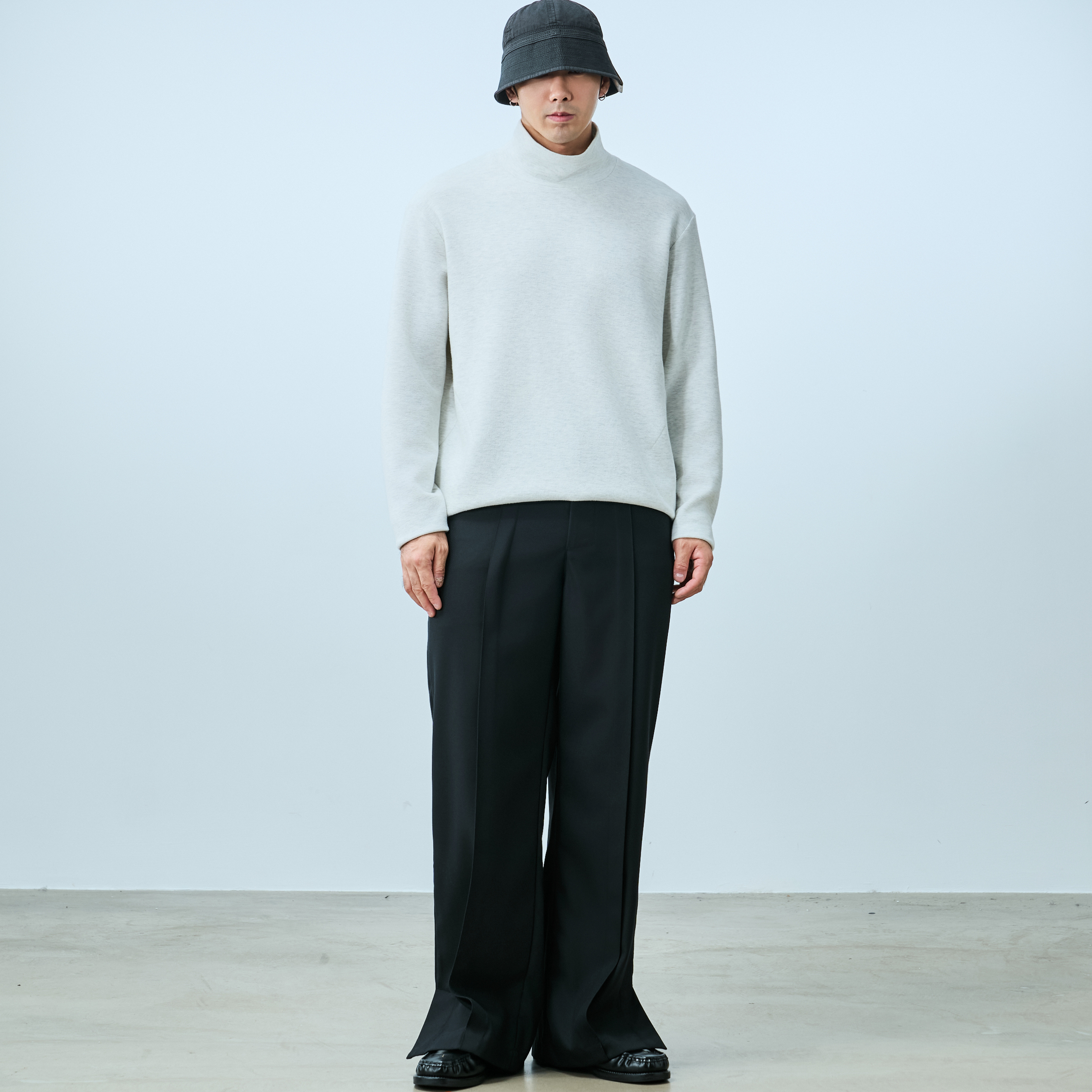 TANOXI P391 可机洗 澳洲美丽诺 精纺羊毛西裤 立体褶位直筒长裤 - 图1