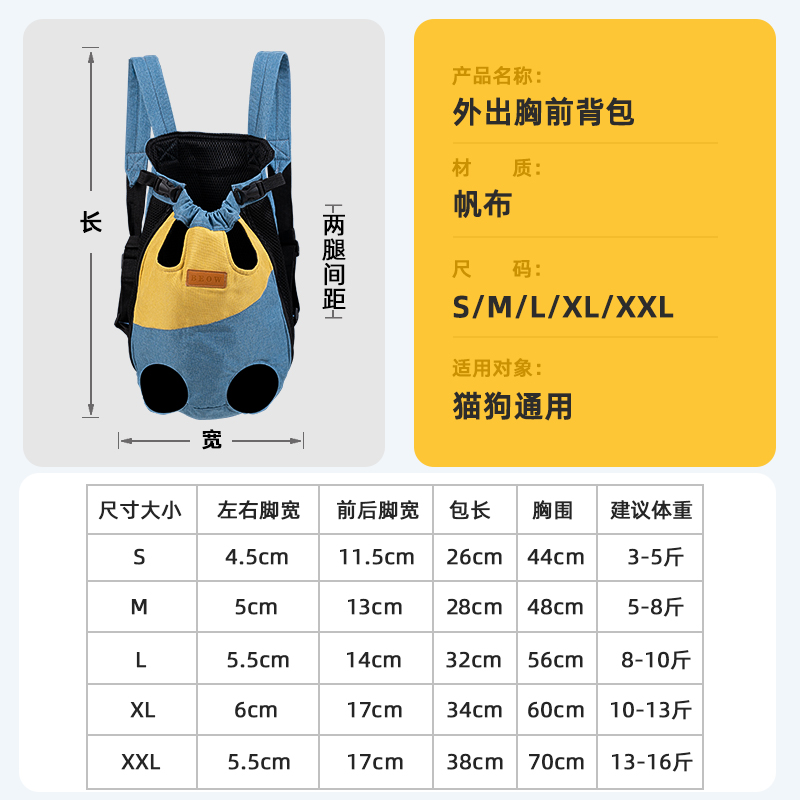 猫包外出猫咪背带胸前包便捷式狗狗包猫兜抱猫袋神器宠物双肩背包-图3